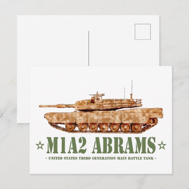 M1A2 Abrams US MBT Tank Desert Storm Veteran Postcard (Front/Back)