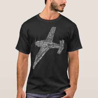 M20 Typography Aeroplane Aviation Pilot  T-Shirt