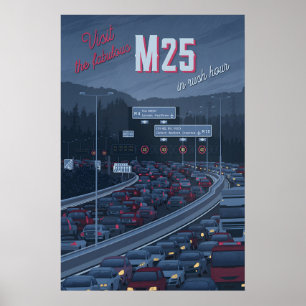 M25 Motorway Travel Poster