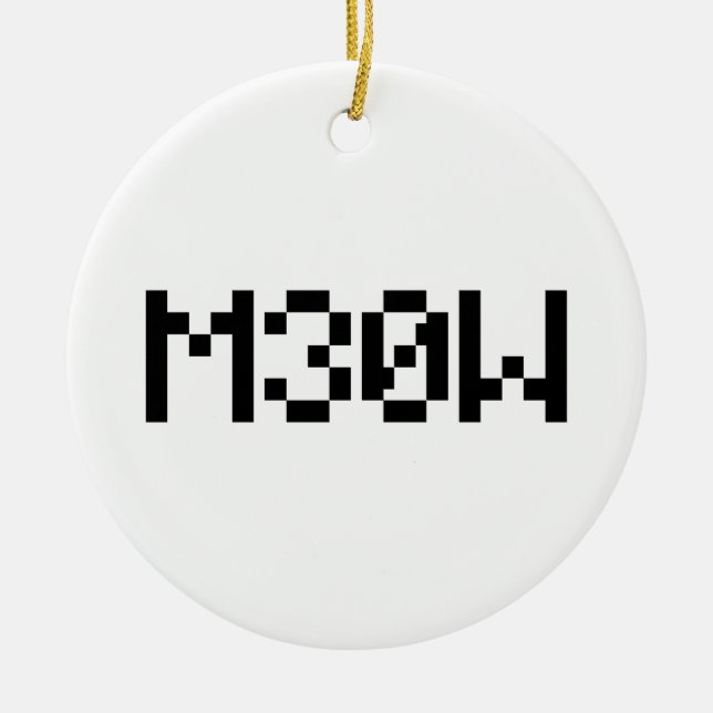 M30W [Leetspeak Animal Sounds] Ceramic Tree Decoration (Front)