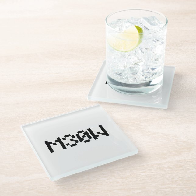 M30W [Leetspeak Animal Sounds] Glass Coaster (Angled)