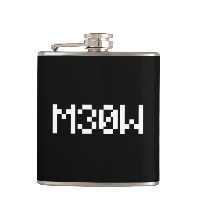 M30W [Leetspeak Animal Sounds] Hip Flask (Front)