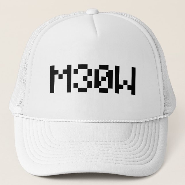 M30W [Leetspeak Animal Sounds] Trucker Hat (Front)