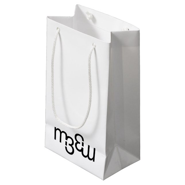 m3galleryStudio monogram small glossy gift bag (Front Angled)