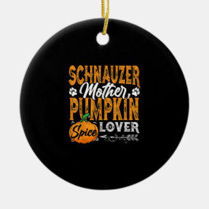 M3SSS Miniature Schnauzer Dog gift Halloween Fall Ceramic Tree Decoration