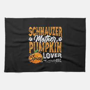 M3SSS Miniature Schnauzer Dog gift Halloween Fall Tea Towel