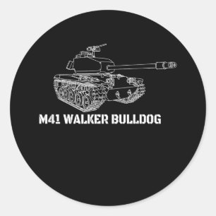 M41 Walker Bulldog American Light Army Tank Gift Classic Round Sticker