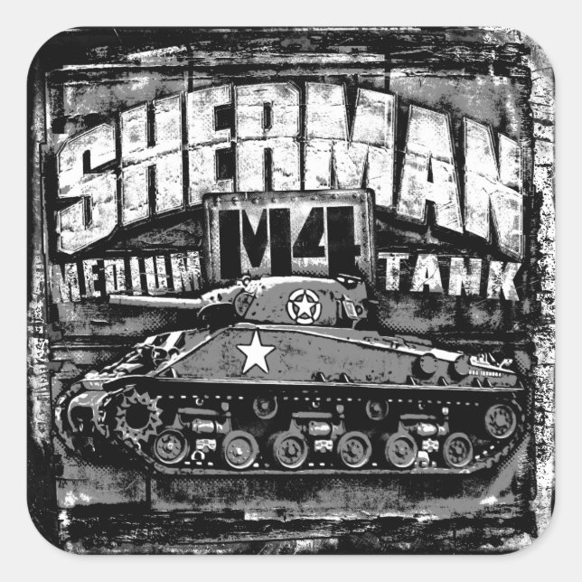 M4 Sherman Square Sticker (Front)