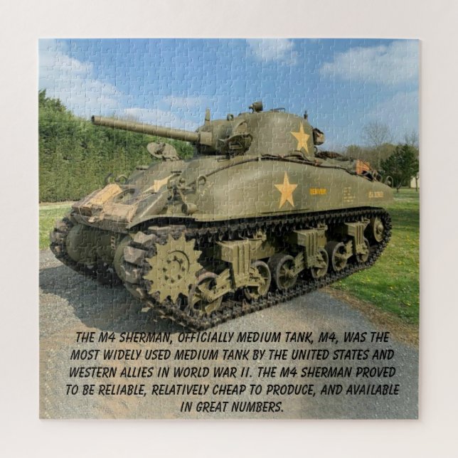 M4 SHERMAN TANK   JIGSAW PUZZLE (Vertical)