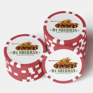 M4 Sherman World War Two American Medium Tank WWII Poker Chips