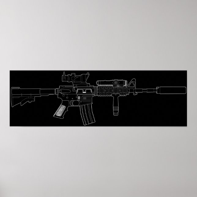 M4 SOPMOD Black Poster (Front)