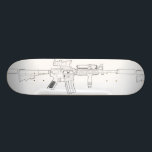 M4 SOPMOD Skateboard Deck White<br><div class="desc">Detailed, digitally hand drawn artwork, based on the US Army's current issue rifle.</div>
