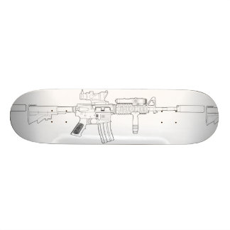 M4 SOPMOD Skateboard Deck White