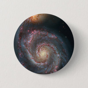 M51 Whirlpool Spiral Galaxy NASA 6 Cm Round Badge