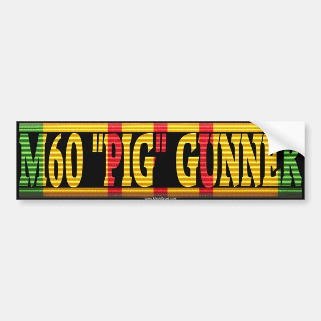 M60 "Pig" Gunner Vietnam Service Ribbon Sticker (Front)