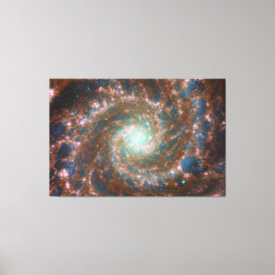 M74 Spiral Galaxy NGC 628 Hubble & JWST Canvas Print