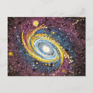 M81 spiral galaxy postcard