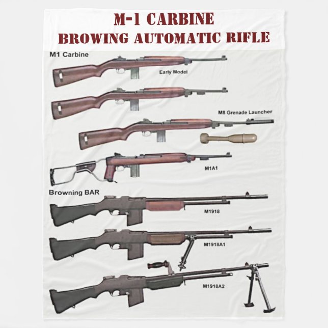 M-1 CARBINE and BAR Fleece Blanket (Front)