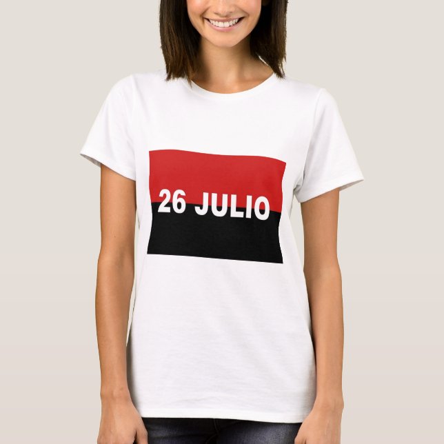 M-26-7 Flag -  Bandera del Movimiento 26 de Julio. T-Shirt (Front)