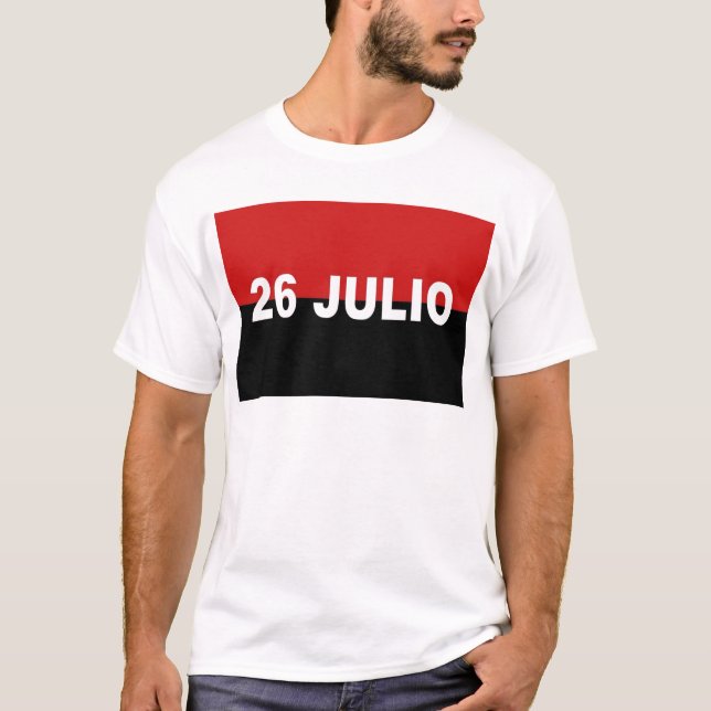 M-26-7 Flag -  Bandera del Movimiento 26 de Julio. T-Shirt (Front)