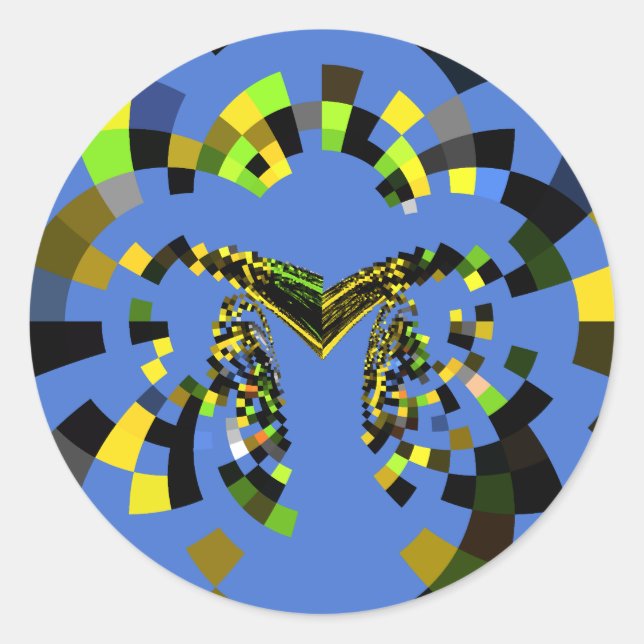 M Blue Classic Round Sticker (Front)