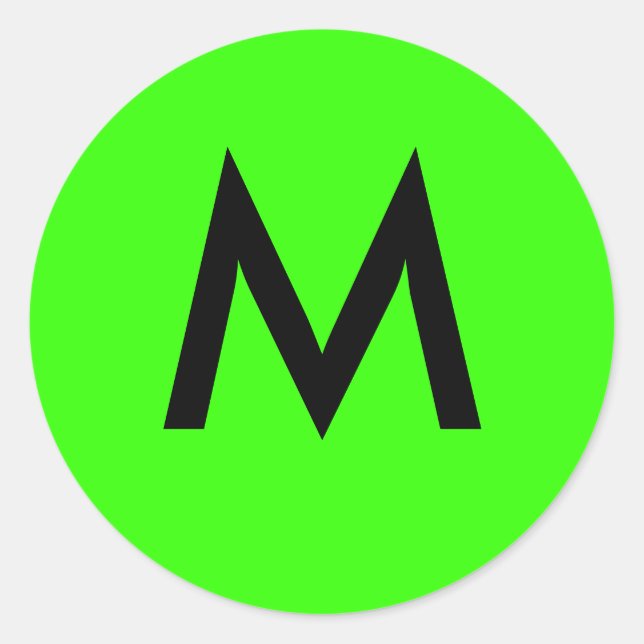 M CLASSIC ROUND STICKER (Front)