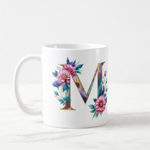 M Coffee Mug – Floral Design for Gifting