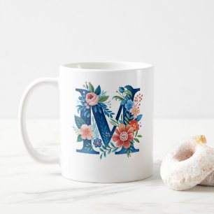 'M' decorative floral monogram Coffee Mug