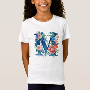 'M' decorative floral monogram T-Shirt