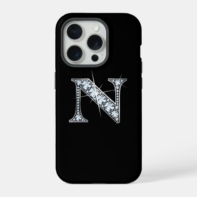 M Faux Diamond Monogram iPhone Case (Back)