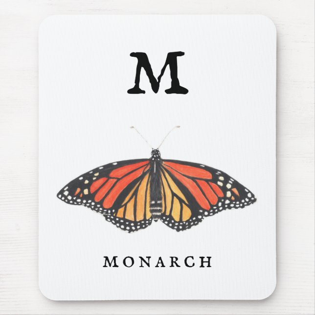 "M" for Monarch  Mouse Mat (Front)