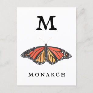 "M" for Monarch Postcard