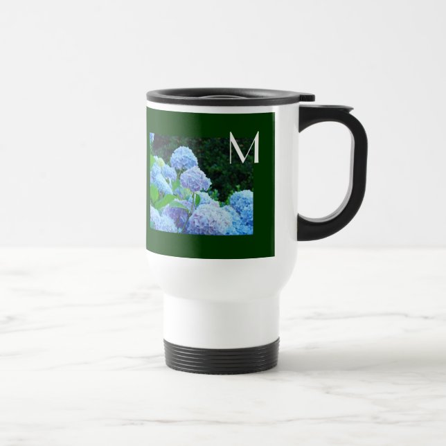 M for Mum Travel Coffee Mugs Hydrangea Flowers (Right)