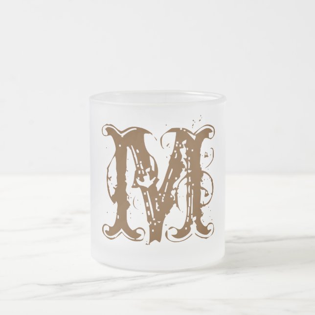 M FROSTED GLASS COFFEE MUG (Center)