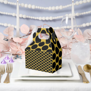 M Gold with Black Dot Style Gable 5x3x6.5 Favour Box