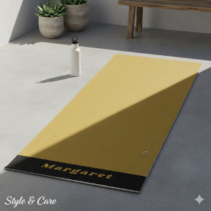 M Gold Yoga Modern Mat with Your Name in Style