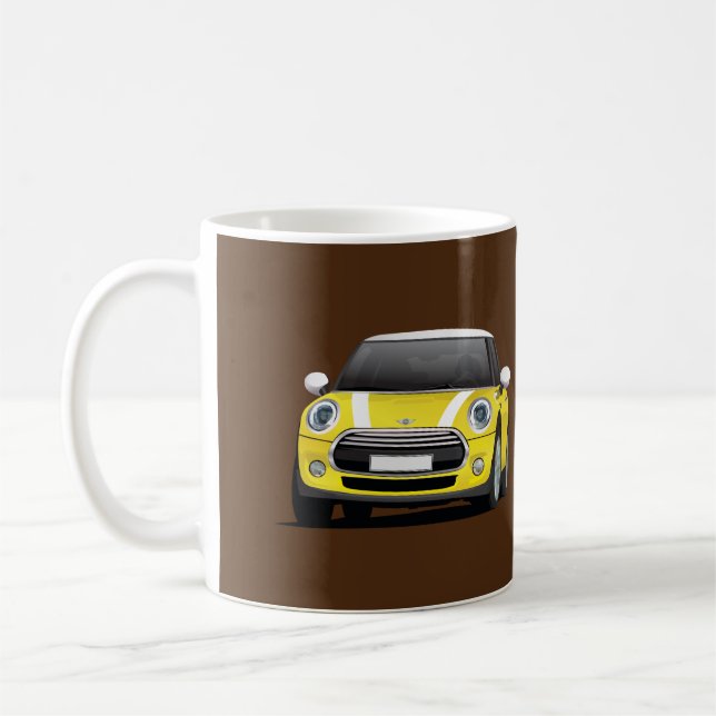 M Hatch Cooper S, two image mug, yellow - white Coffee Mug (Left)