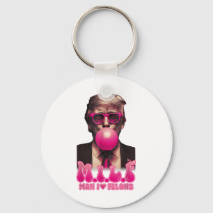 M.i.l.f Man I Love Felons Funny Pink Bubble Gum Tr Key Ring
