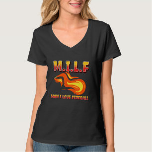 M I L F Man I Love Fireball Eclipse Saying Quote T-Shirt