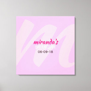 M INITIAL COLLECTION Bat Mitzvah Sign-In Board Canvas Print