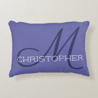 M Initial Elegant Name Periwinkle Blue Stylish