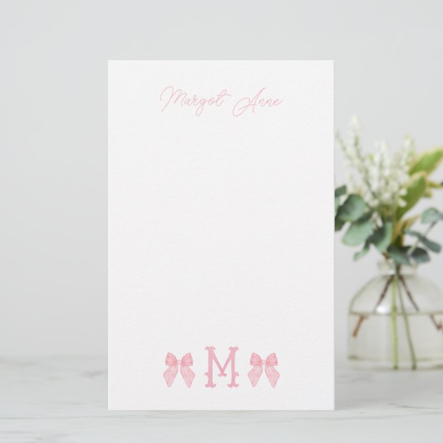 "M" Initial Stationary Stationery (Standing Front)