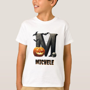 M Initial Trick or Treat Halloween T-Shirt