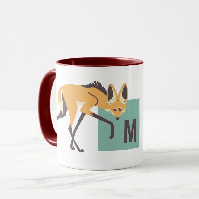 M is for Maned Wolf (papaya) Mug (Front Left)