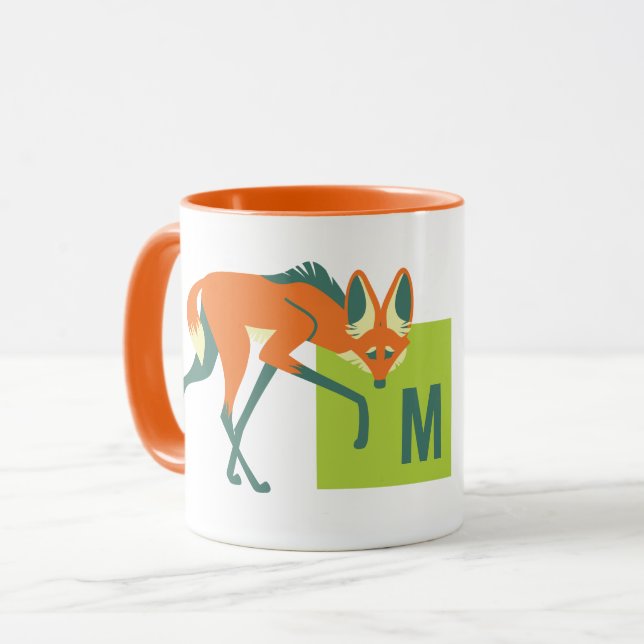 M is for Maned Wolf (tangerine) Mug (Front Left)