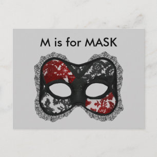 "M" is for Mask Alphabet Flashcard Postcard