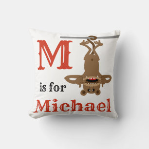 M is for Michael baby boy  Cushion