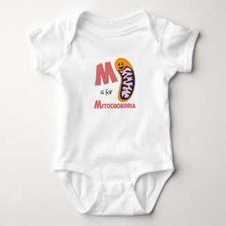 M is for Mitochondria Cute Biology Design Baby Bodysuit