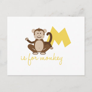 M Is For Monkey Postcard