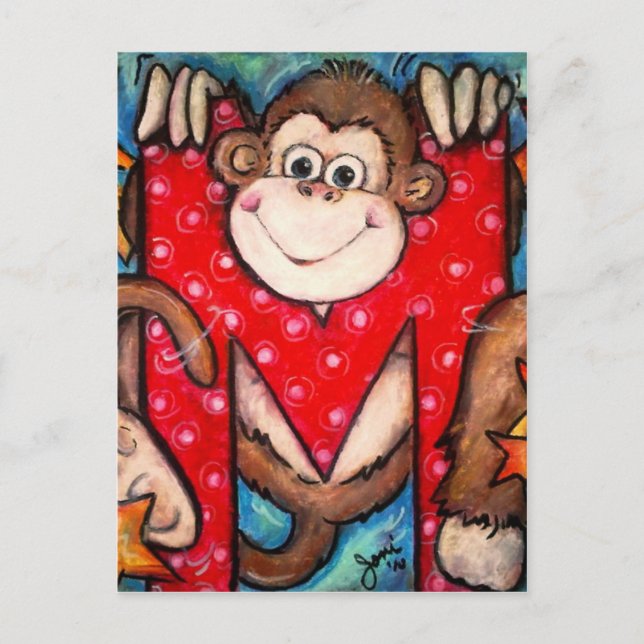 M is for Monkey Postcard (Front)